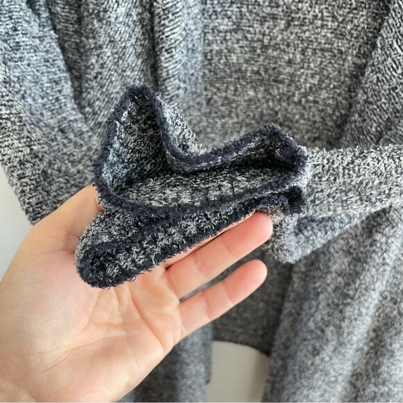 Barefoot Dreams | Calypso CozyChic Lite Gray Wrap Cardigan Open Front Heathered - Picture 4 of 11